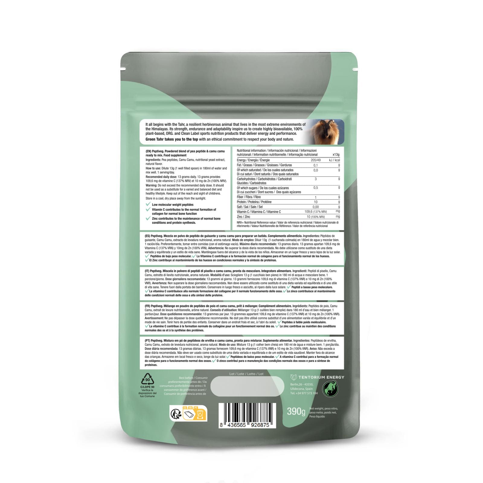 PEPTIVEG: (390 g) XXL Pack GT 8436565926875