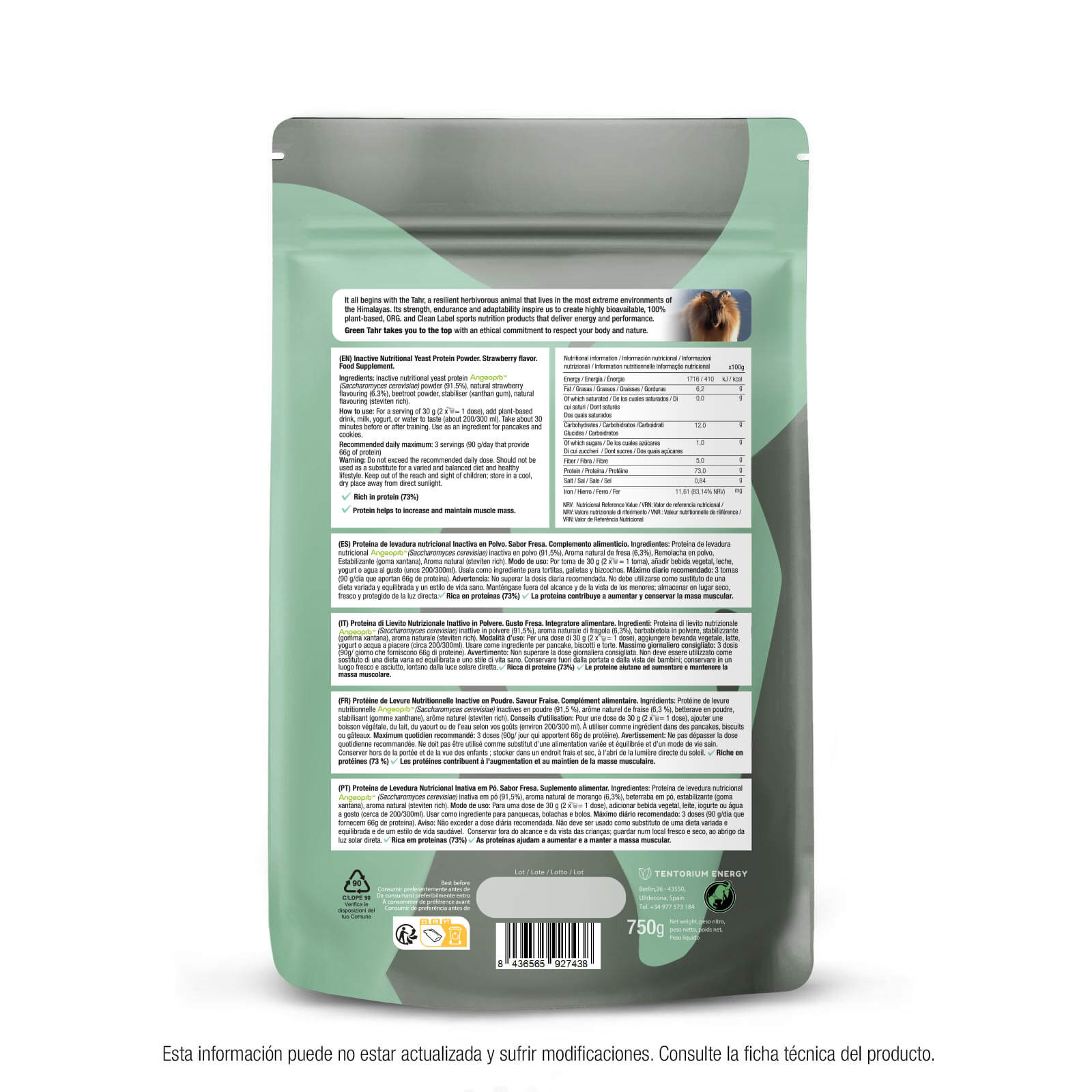 YEAST PROTEIN FRESA- back